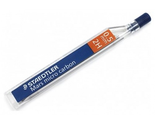 MINAS MICRO CARBON 250, 0,5MM, GRAD. 2H STAEDTLER 250 05-2H (MIN12) (Espera 4 dias)